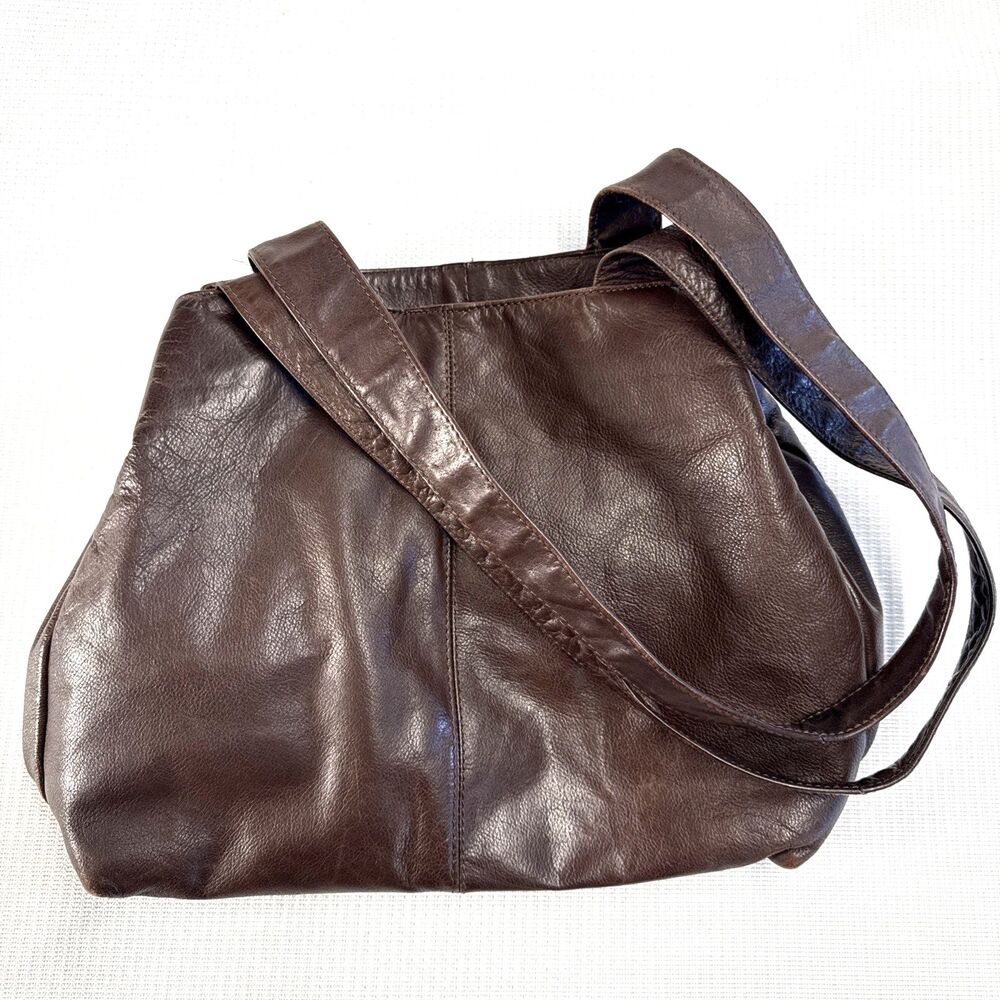 Vintage Wilson’s  Brown Leather Shoulder Strap Bag Purse 12" x 5" x 11”